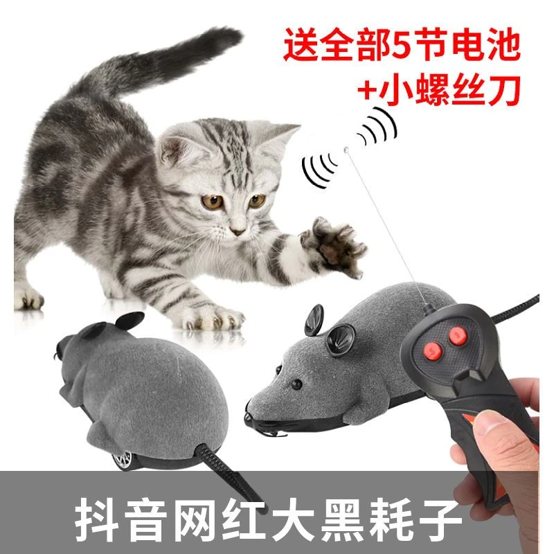 新疆包邮猫玩具老鼠仿真无线遥控逗猫神器自嗨猫咪发声玩具毛绒电