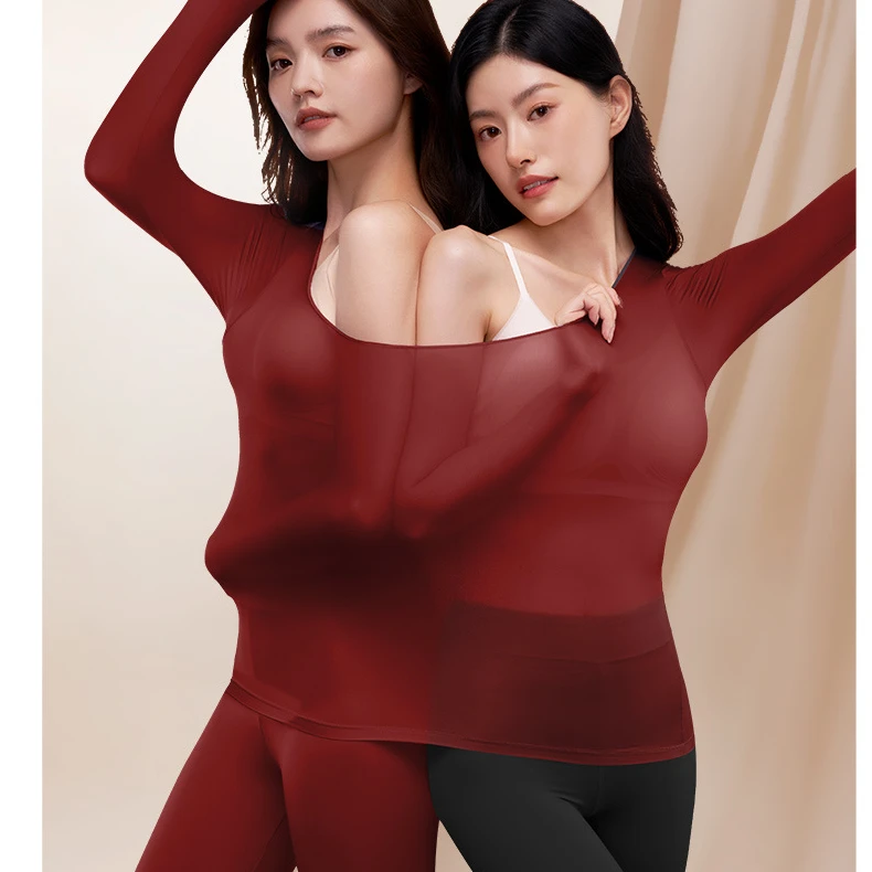 (于姐福利)保暖美肤衣套装秋冬7A抗菌高弹收腹抗静电玻尿酸润肤女