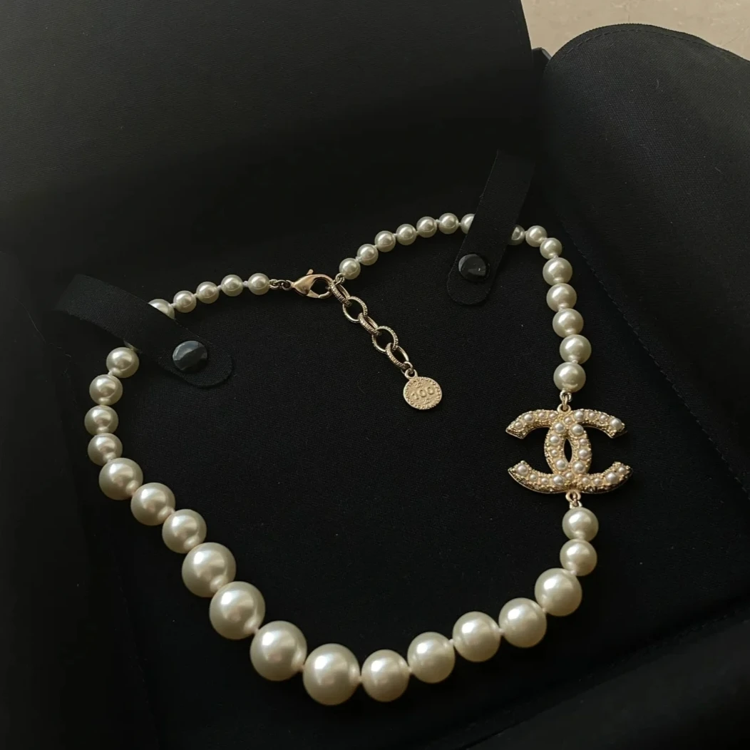 全新未使用 Chanel/香奈儿 100周年经典双C带钻珍珠项链 03226