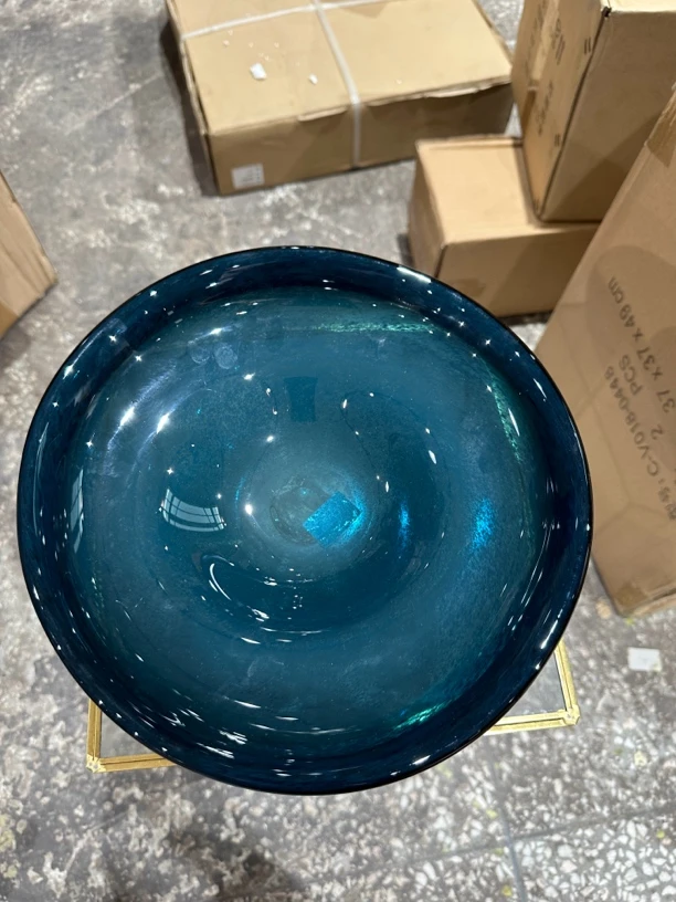 485蓝色亮金果盘摆件