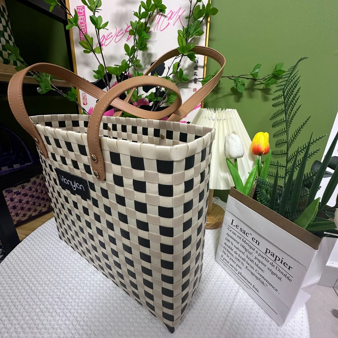 【霓裳】手工编织托特包 超大容量防水肩挎时尚百搭简约单肩休闲