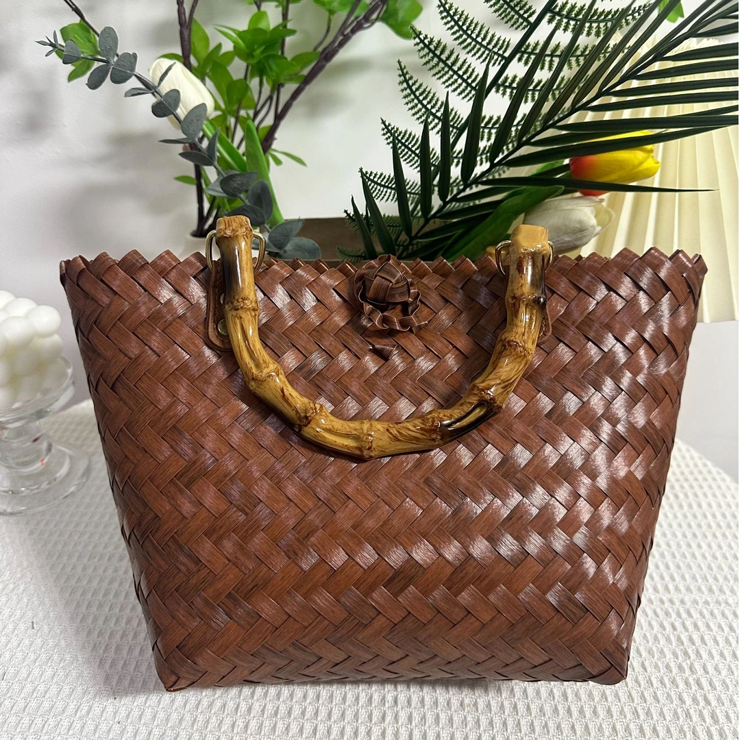 【晚秋】手工编织藤编手提包复古百搭大容量日常通勤