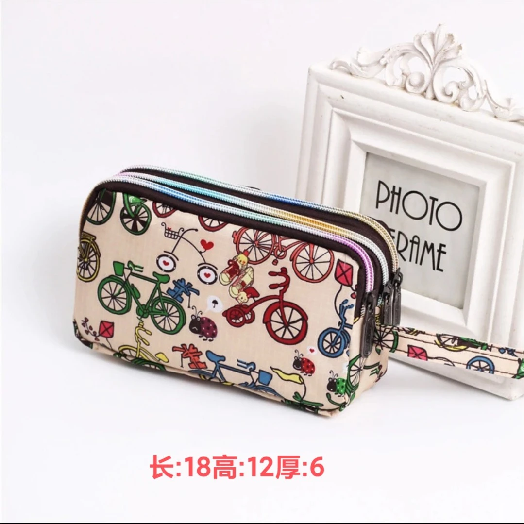 节日广告礼品时尚帆布印花零钱包女长款迷你手拿包手机包韩版