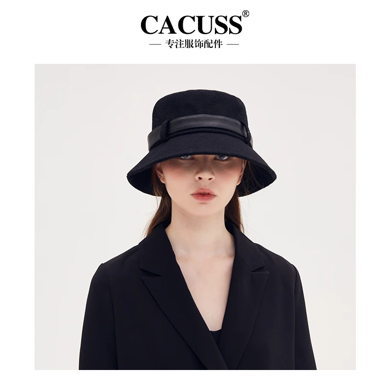 【甄选】Cacuss帽子秋冬季英伦复古渔夫帽显脸小毛呢保暖时尚盆帽潮