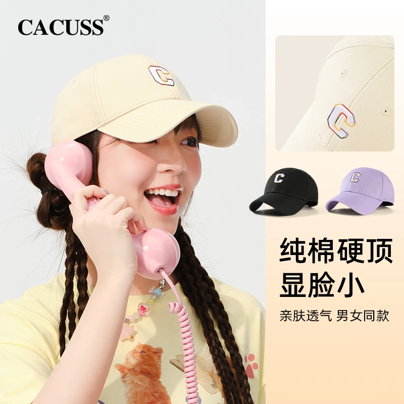【甄选】Cacuss四季棒球帽女刺绣硬顶个性学院风棉质鸭舌帽子潮情侣
