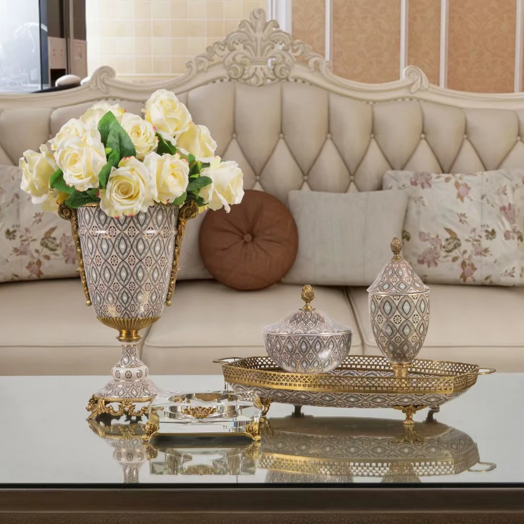 派力斯铜配瓷家财万贯系列居家卧室客厅法式美式高端艺术收纳摆件