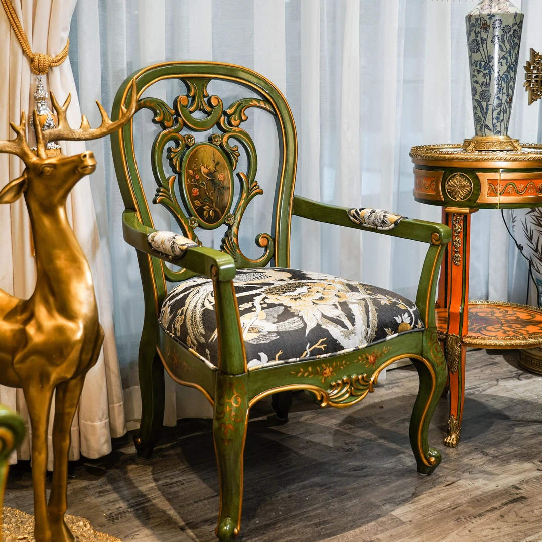 派力斯单人双人木质欧式美式法式客厅阳台沙发椅会所休闲沙发桌椅