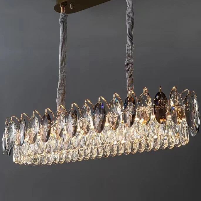 轻奢时尚水晶大气北欧吊灯后现代客厅餐厅大厅复式椭圆形简约吊灯