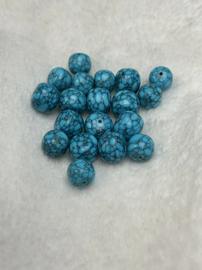 高瓷精品网花老型配饰手工隔珠桶珠精美单圈时尚珠珠蓝色貔貅编织