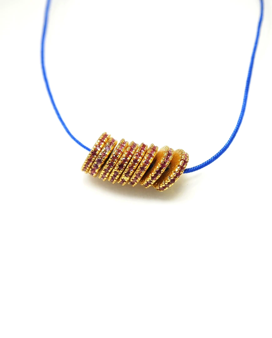 925银银制品 银镀金隔片粉色单枚尺寸6.3x1.2