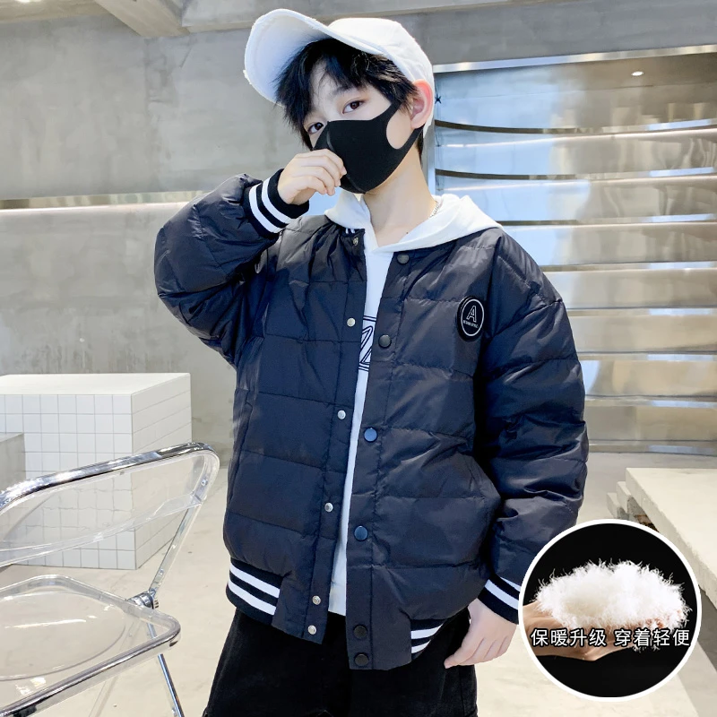 男童轻薄羽绒服50白鸭绒6-12岁儿童轻羽绒外套中大童男孩冬季轻便