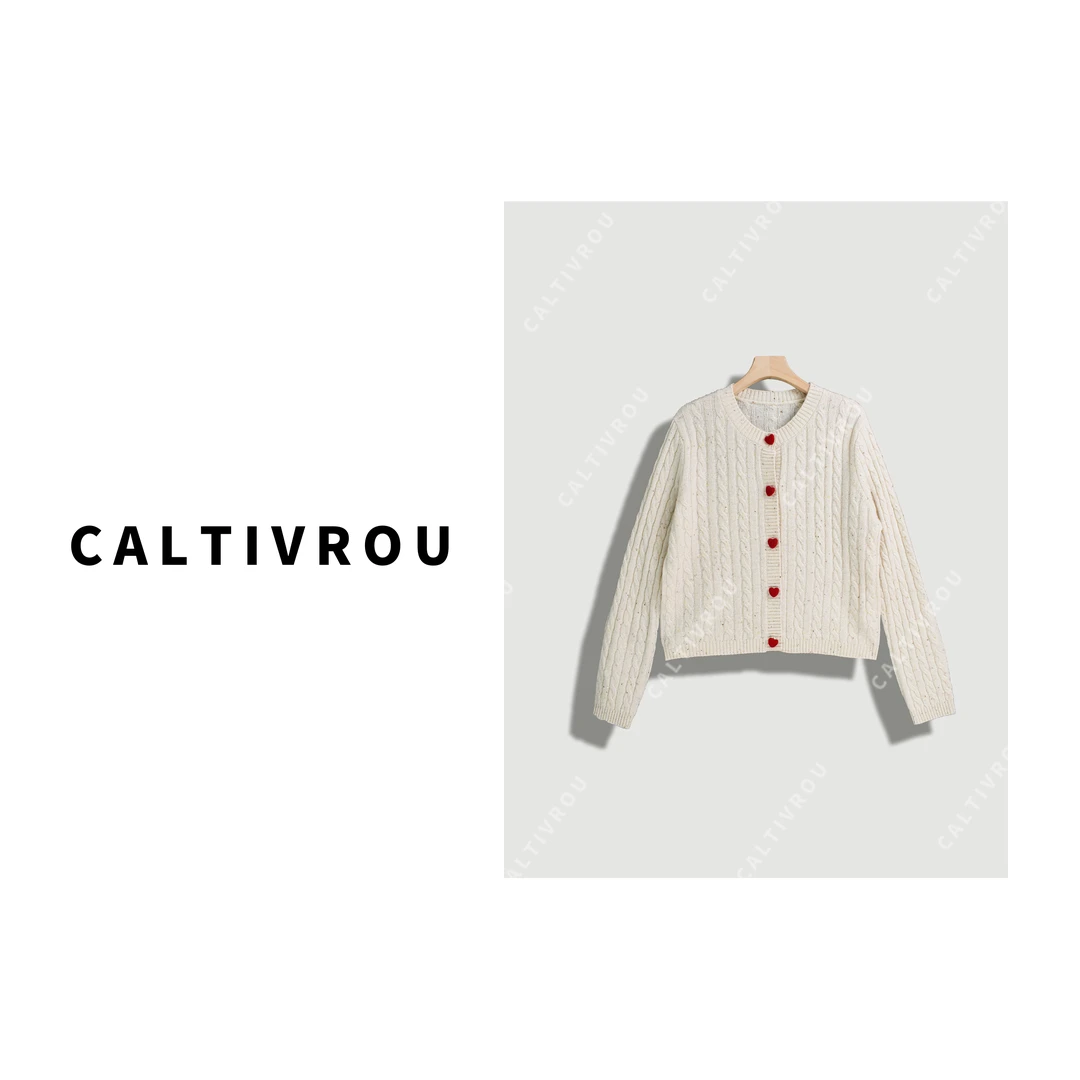 Caltivrou针织开衫女2024年秋冬季新款洋气软糯毛衣外套Y12804-X