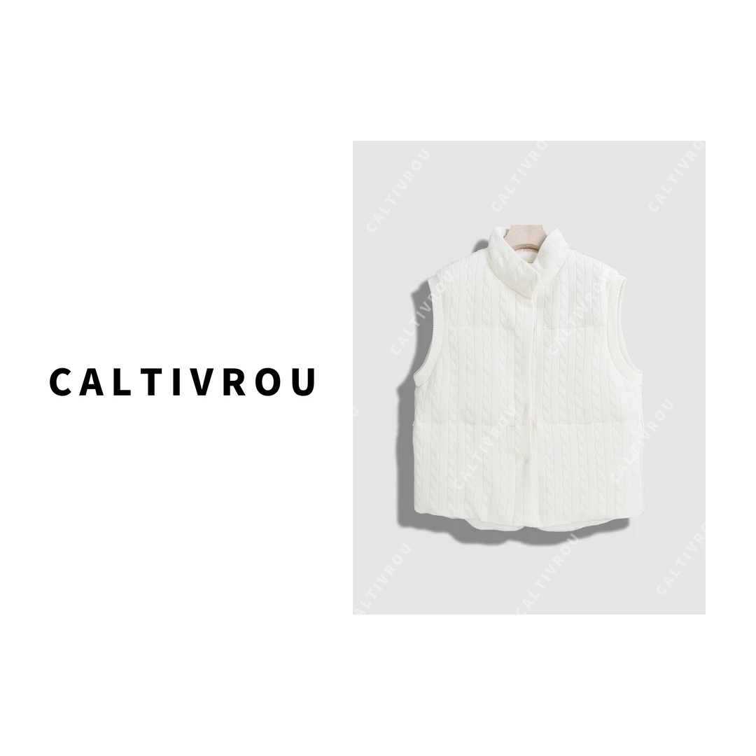 Caltivrou【现货】麻花纹时尚无袖针织马夹-Y12941-X