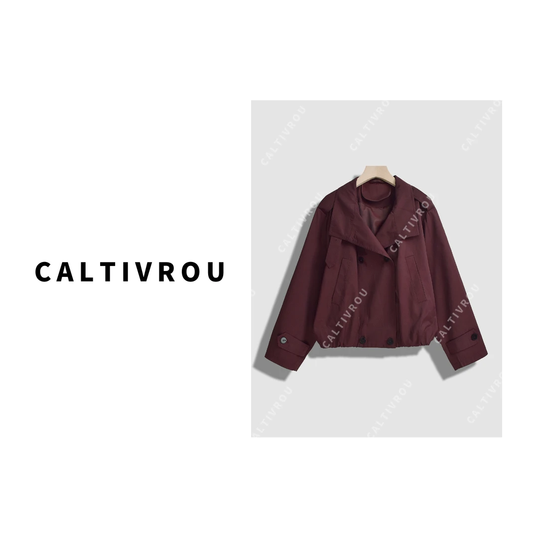 Caltivrou伯克利风衣外套~时髦秋季气质百搭短款上衣女Y11915-X