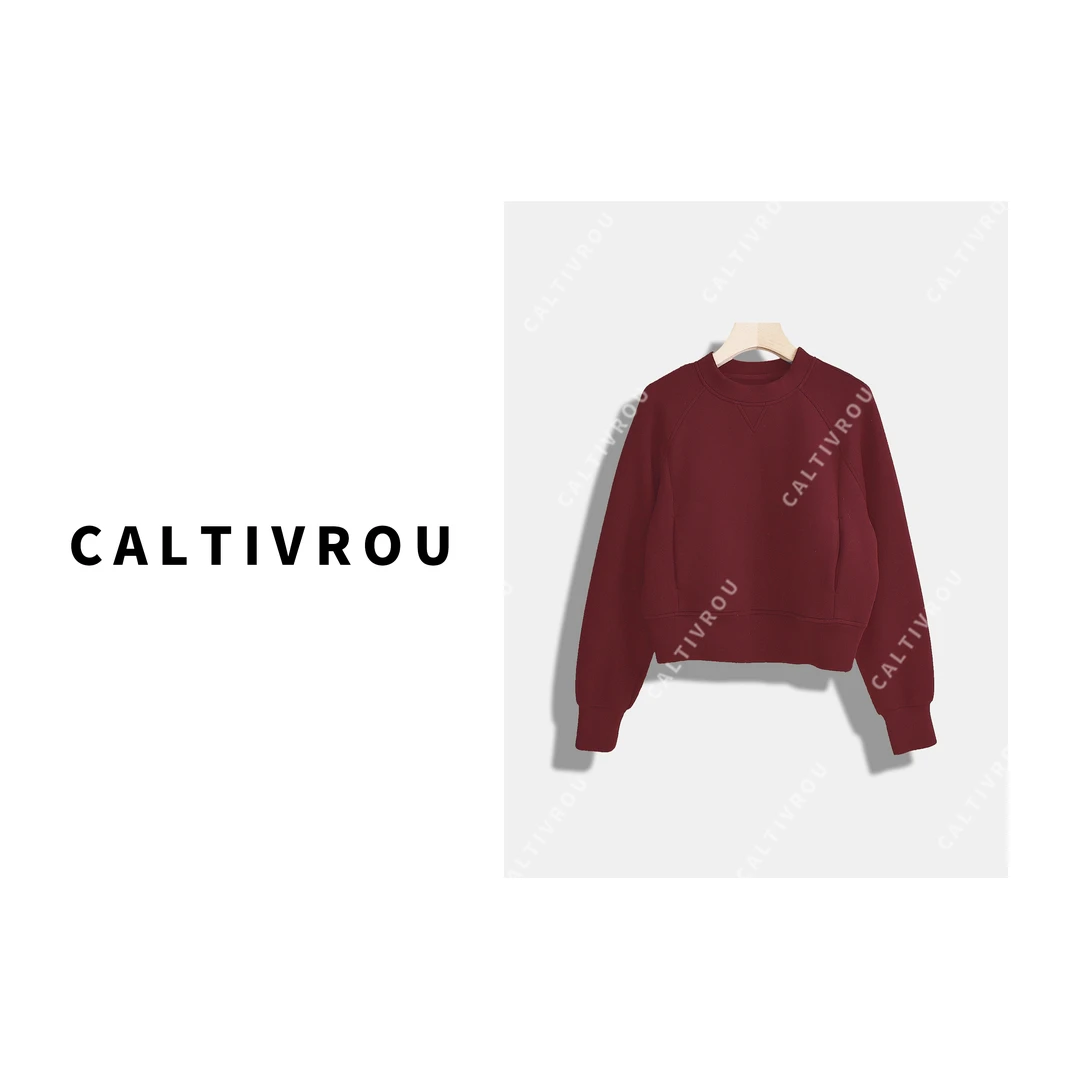 Caltivrou纯色百搭圆领设计感卫衣休闲A162-Y9914