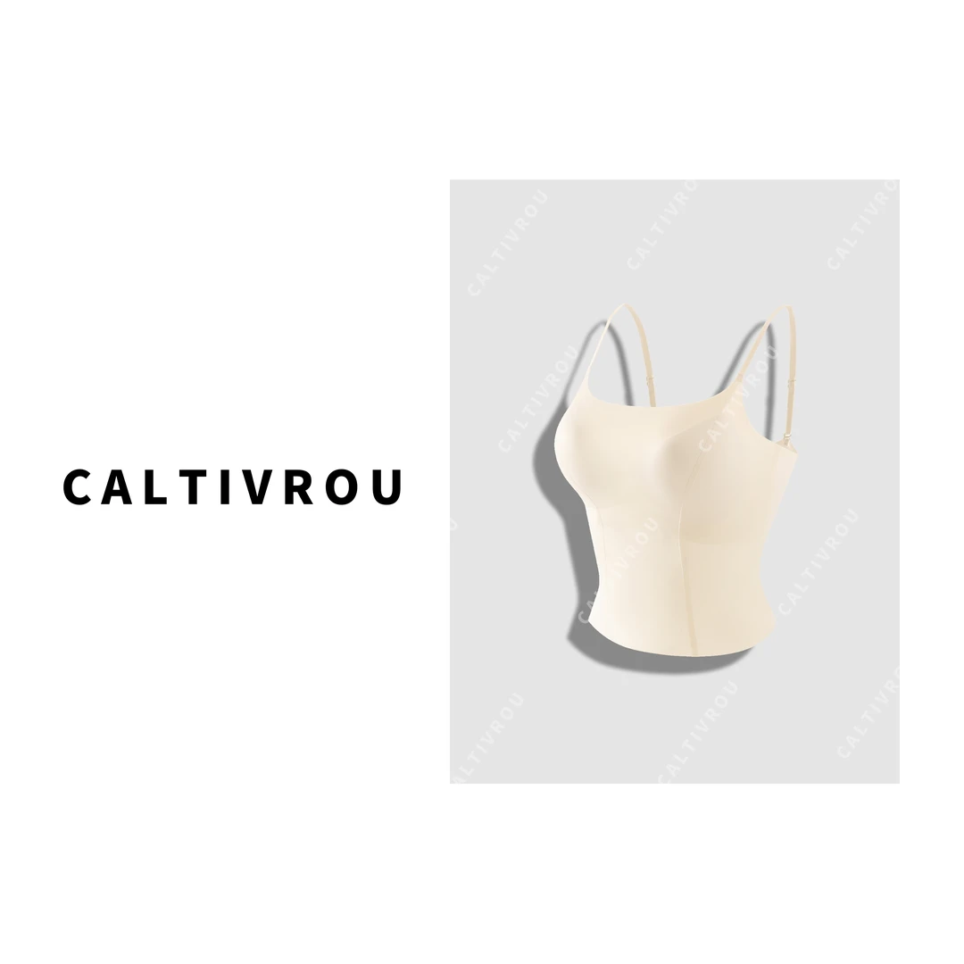 Caltivrou极简二合一~背心女高级内搭内衣美背-A006-Y8648