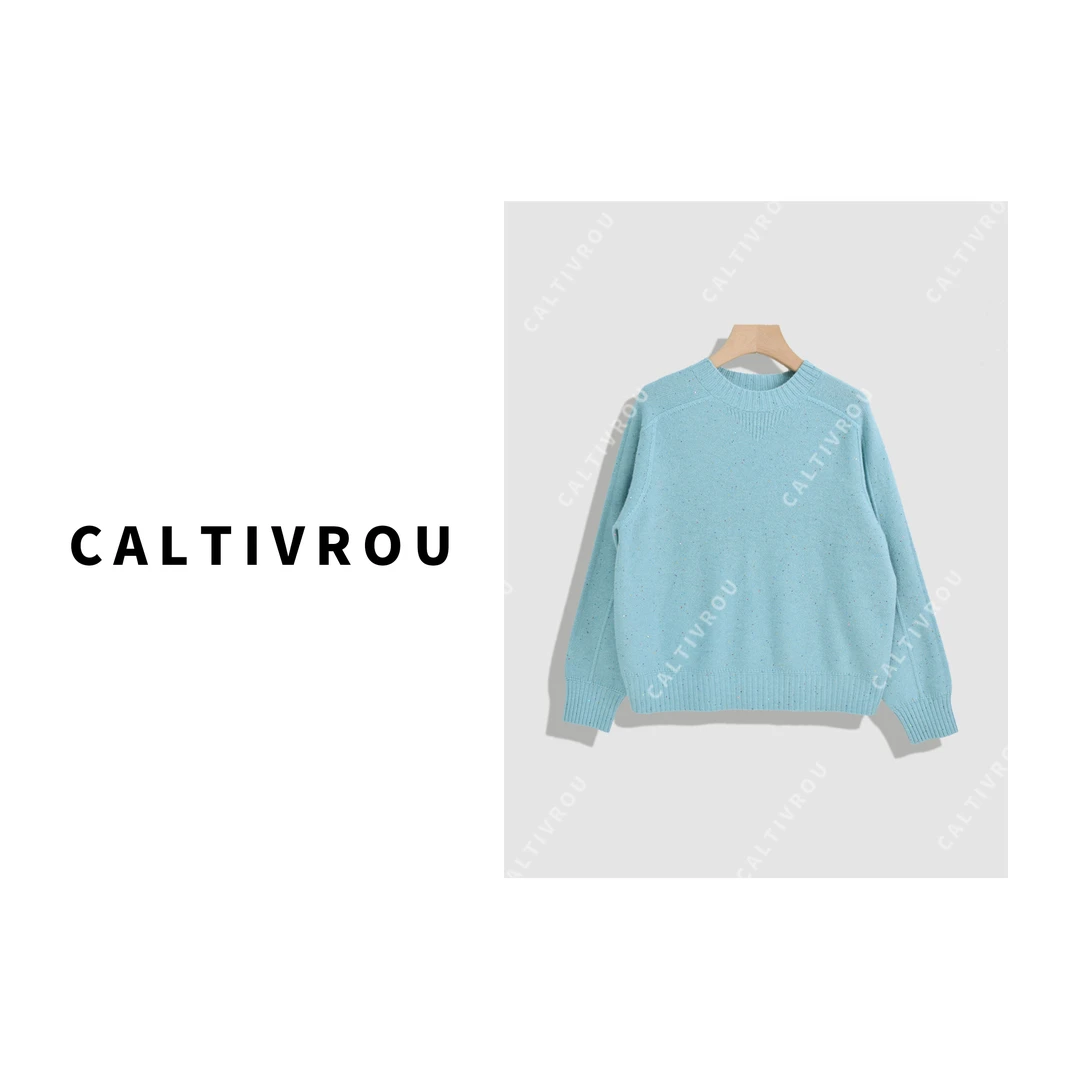 Caltivrou【里外两面可穿】高级感软糯半高领针织衫毛衣女-Y12966-X