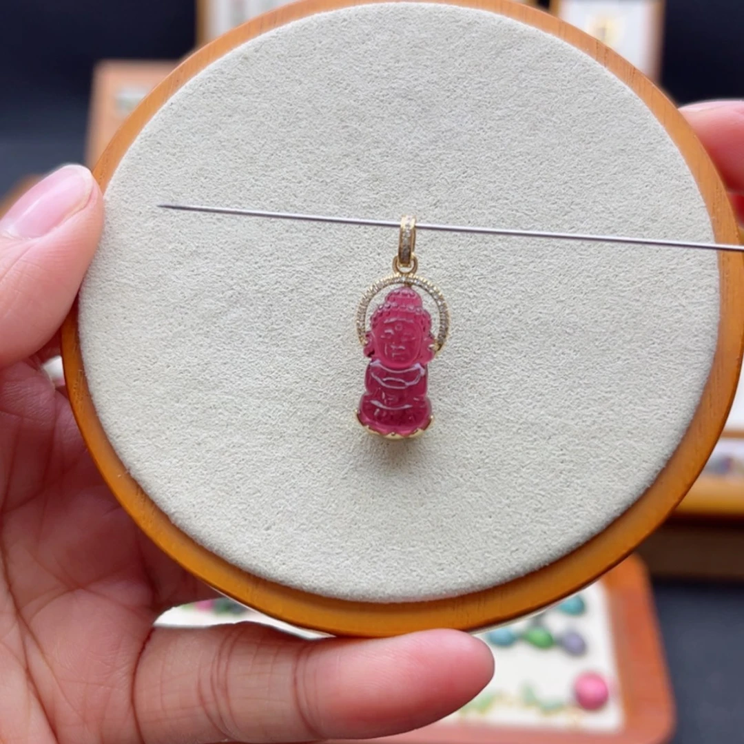 【闪购商品】碧玺吊坠(不含链)18K金镶嵌嗨***夜