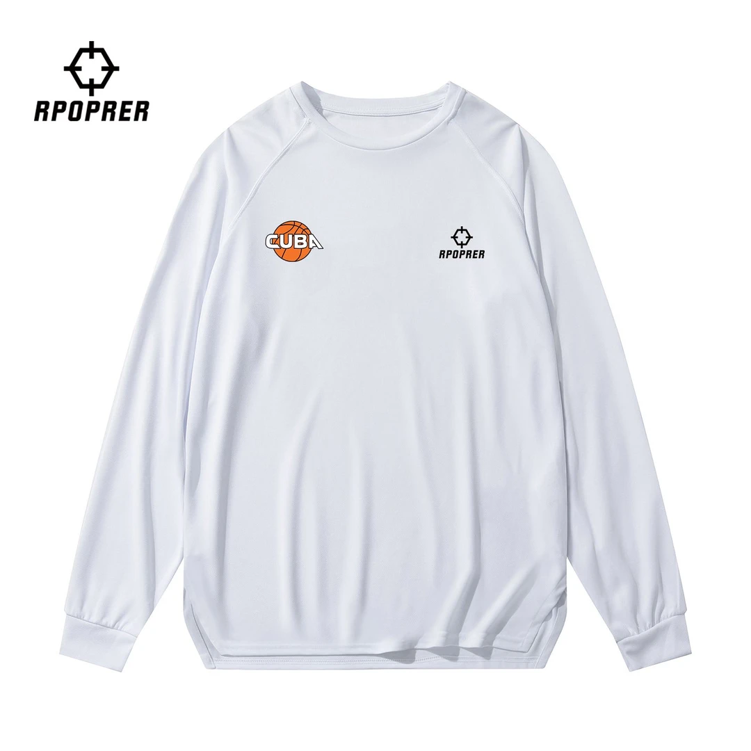 CUBA大学生运动篮球投篮训练服T恤跑步健身速干衣透气网眼长袖男