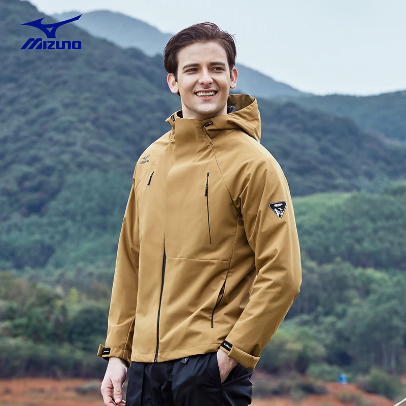 Mizuno/美津浓户外男士春秋防风防水登山服户外夹克印花百搭外套
