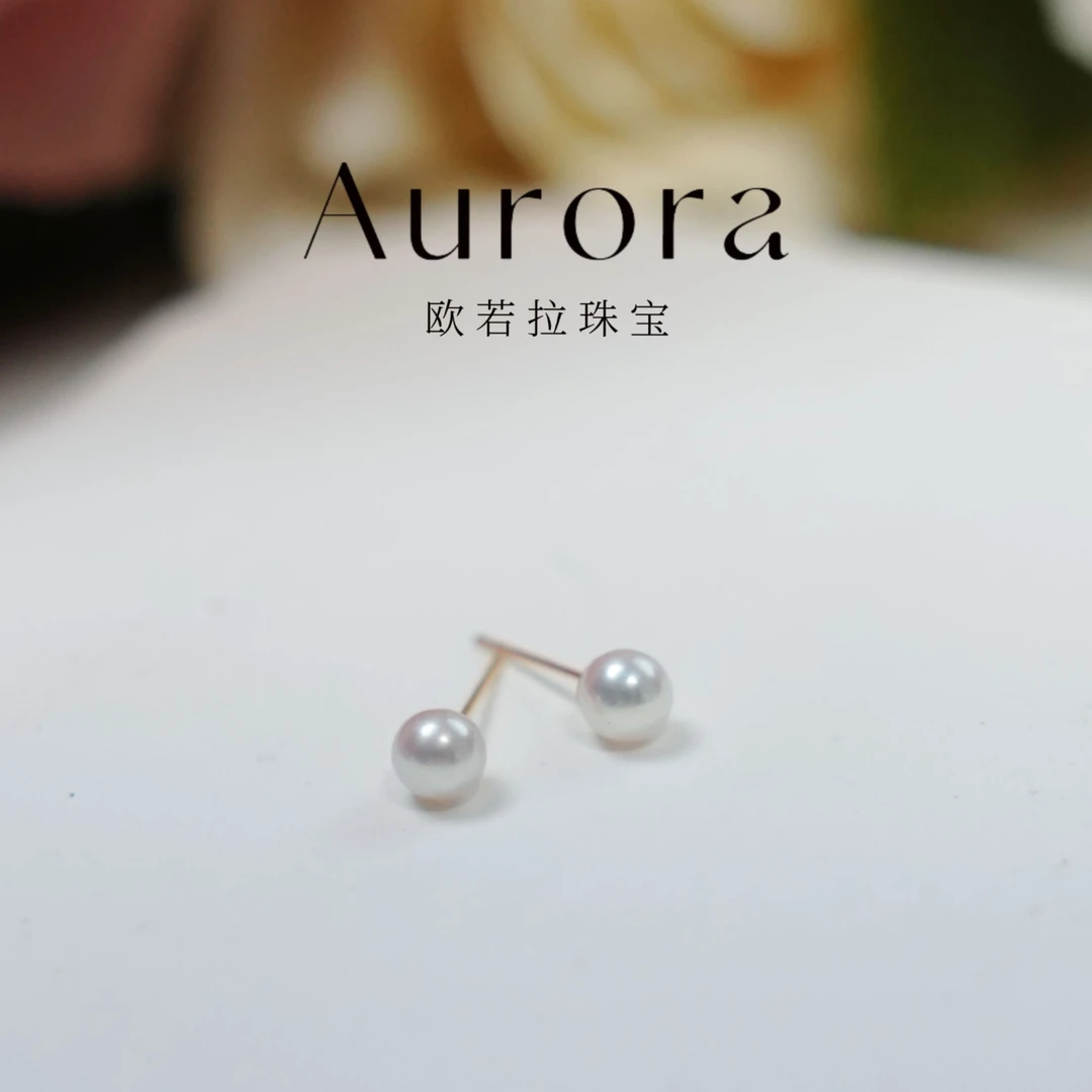 【苏筱】4mm耳骨钉18K金气质百搭银时尚淡水非海水珍珠经典