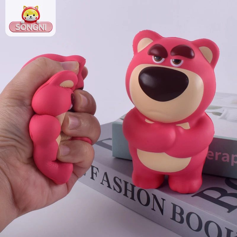 颂尼正版草莓熊捏捏乐办公室减压慢回弹发泄玩偶解压玩具摆件礼物