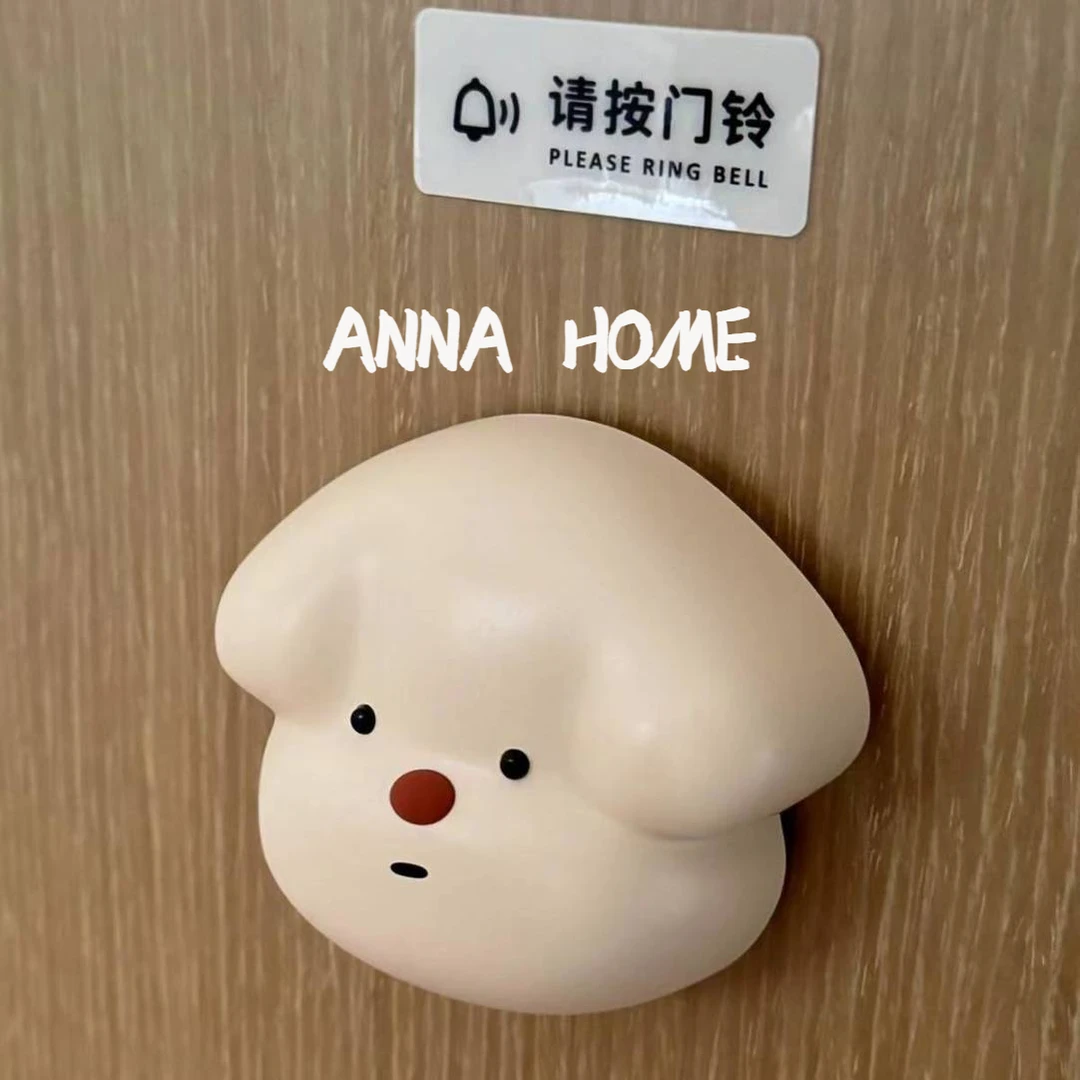 旺来门铃自发电可爱家用无线门铃免布线手按门铃 · 米白色