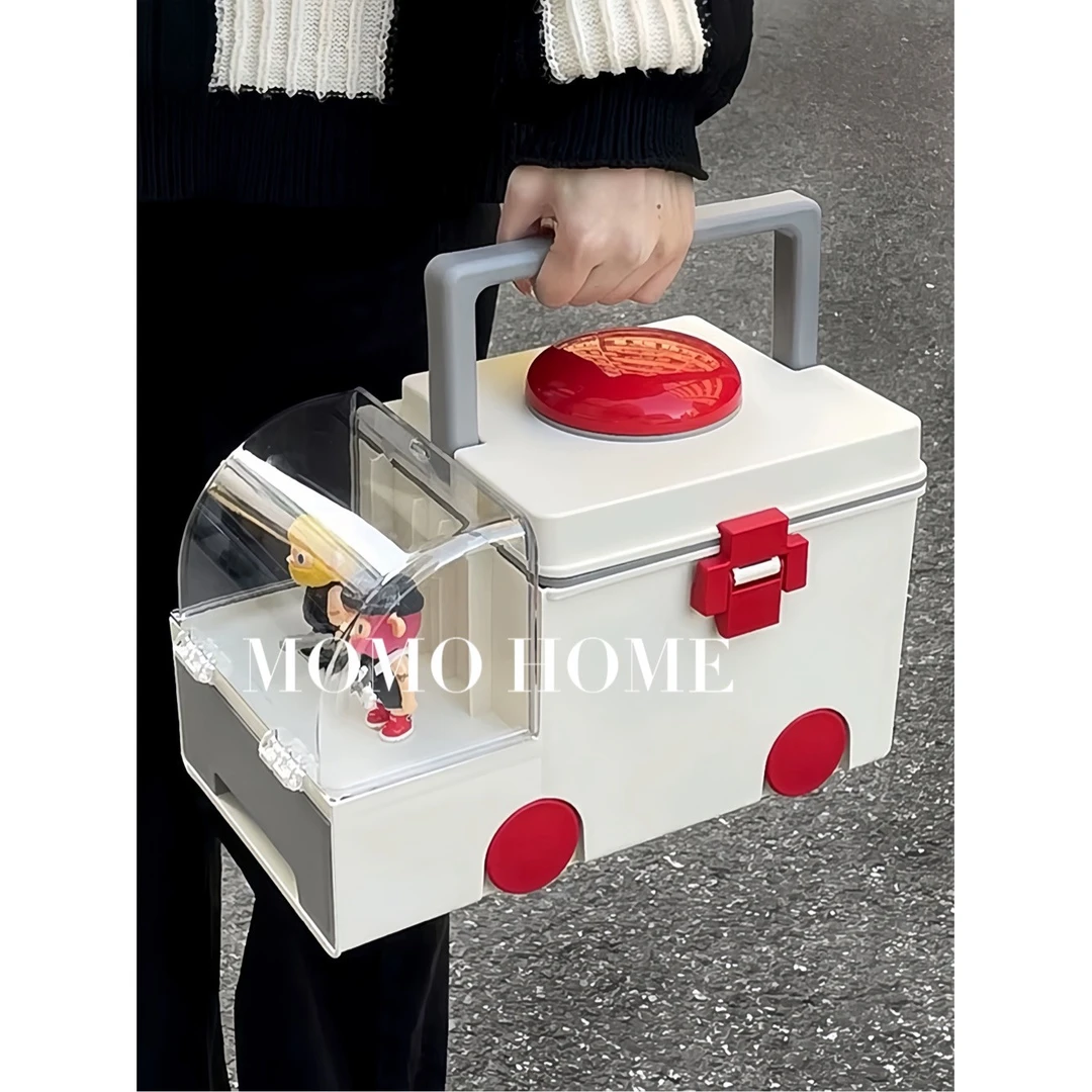 MOM0·家用医药箱手提大号收纳储藏箱救护车大容量塑料药箱 ·