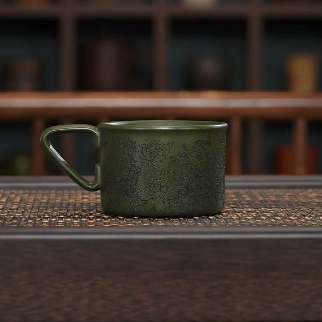 2030 | 宜兴紫砂 希望山房（富贵花开）手工主人杯