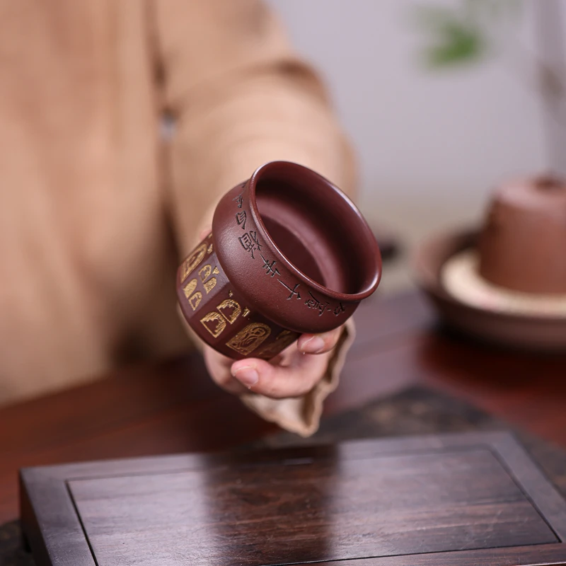 手工杯233 | 宜兴紫砂杯天圆地方（佛窟）主人杯仇峰作品