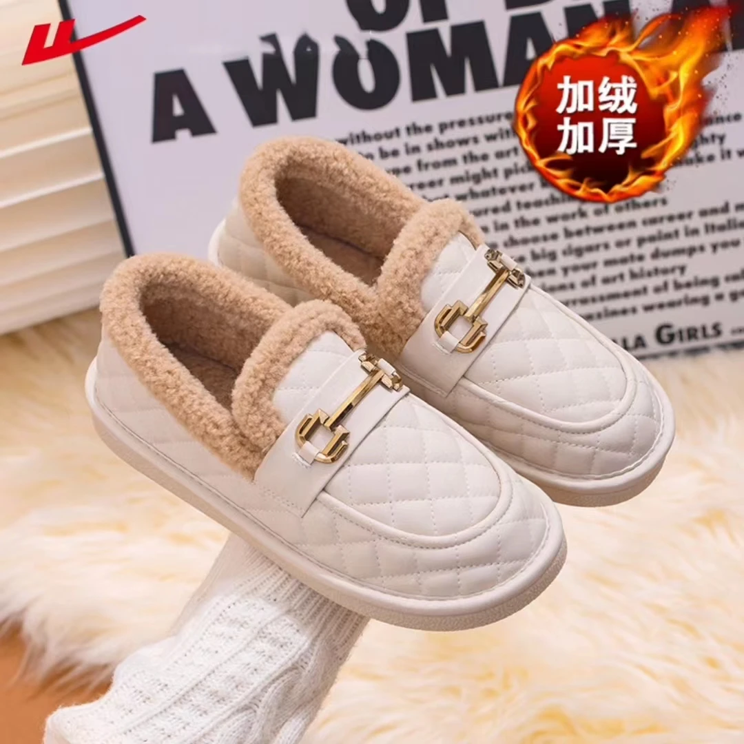 回力女鞋百搭软底防水外穿厚底加绒加厚保暖秋冬季韩版平底防滑鞋