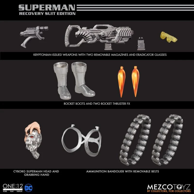 【现货】MEZCO ONE:12 超人归来 黑色战衣 可动人偶