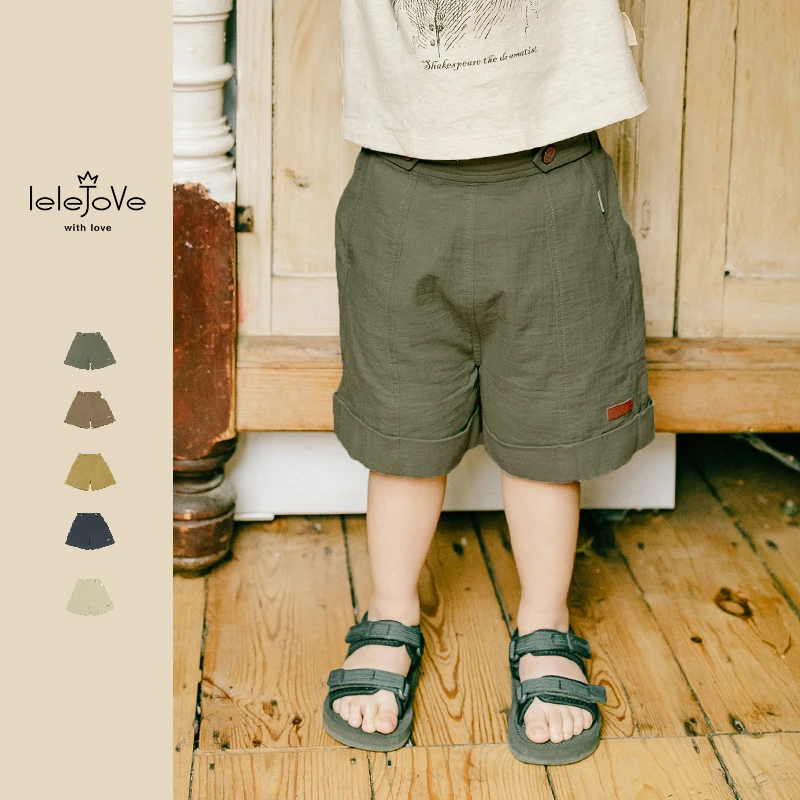 LELEJOVE 北欧风男女童短裤夏轻薄裤子小众质感百搭4AU51304