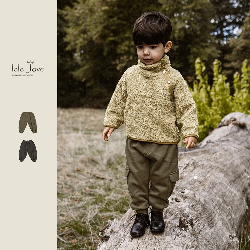 【lele jove】北欧风童装儿童秋冬保暖加绒卫裤男女童长裤2AT52362