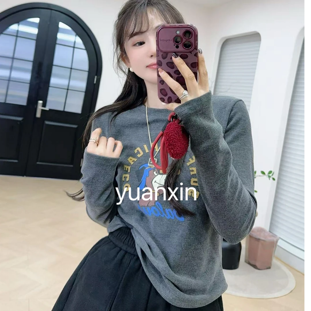 YX四 DD2011071新款小狗德绒体恤时尚长袖韩版套头