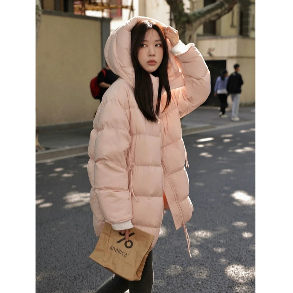 【三防面料】羽绒服女中长款新冬季宽松保暖外套连帽加厚韩版