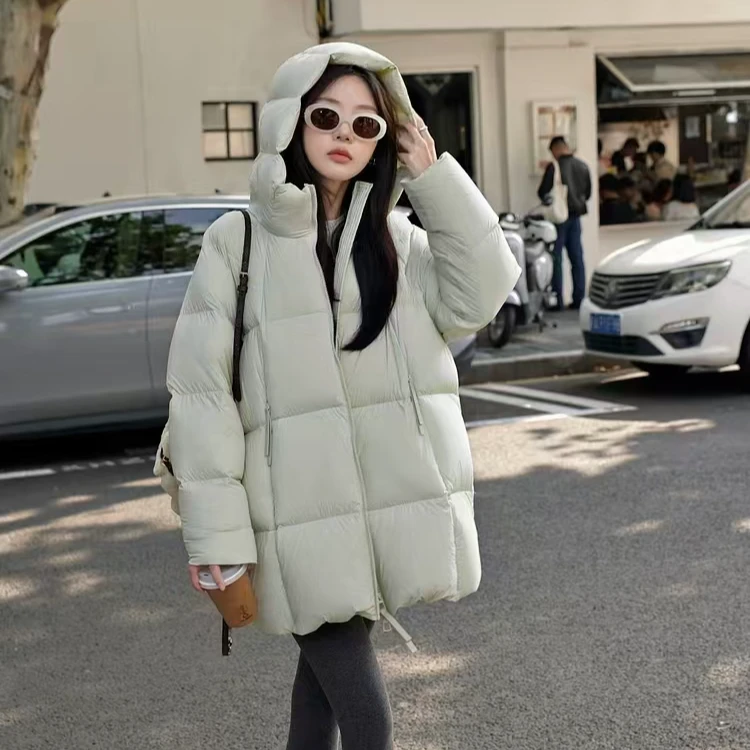 超轻三防【里外同料】新国标90白鸭绒中长款羽绒服（帽子也充羽绒）