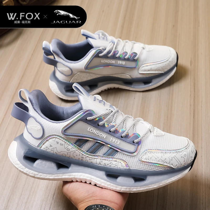 威廉.福克斯捷豹联名款男鞋夏透气网面休闲鞋子男减震运动跑步鞋