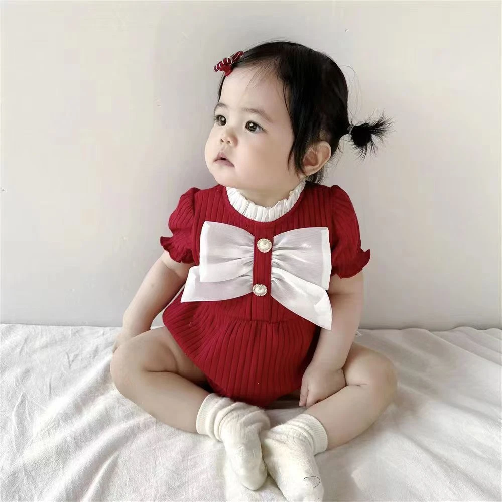 婴儿夏装新生儿衣服女宝宝连体衣满月百天哈衣夏季薄款包屁衣公主