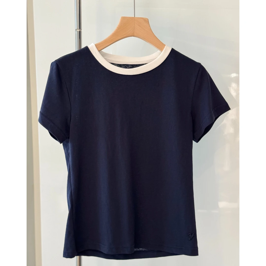 【纸鸢】休闲百搭撞色T恤MSBE051