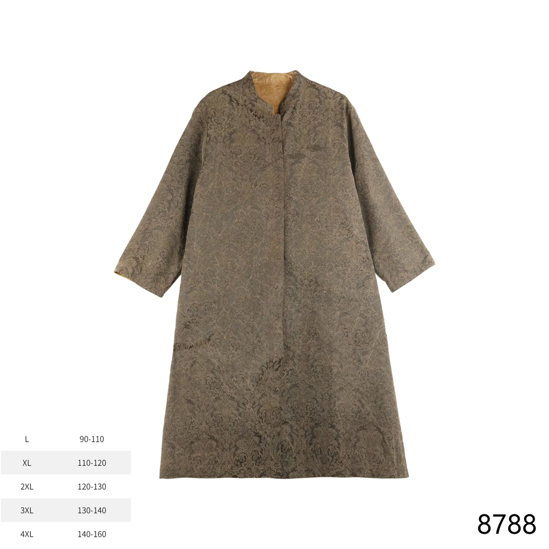 YZ2025春夏新款时尚国风衬衫式风衣8788