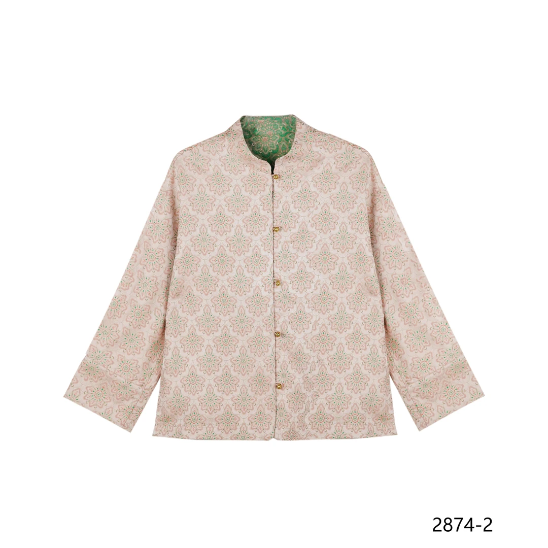 YZ2025黄地曼草纹重锦宽松上衣长袖外套 2874-2