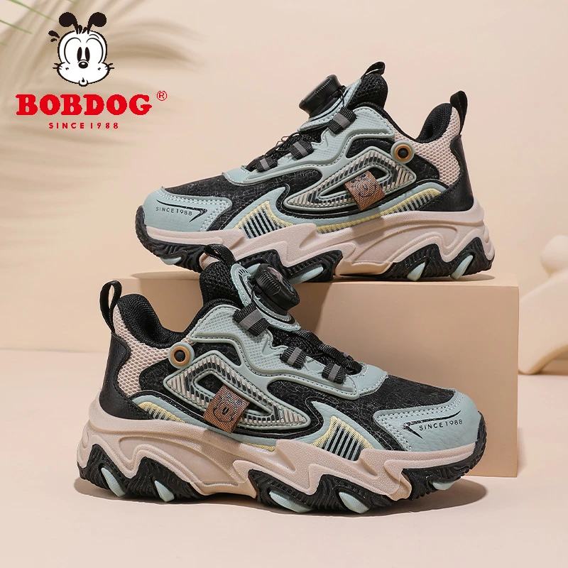 巴布豆女童鞋子2024春秋新款皮面防水休闲板鞋软底女孩儿童运动鞋