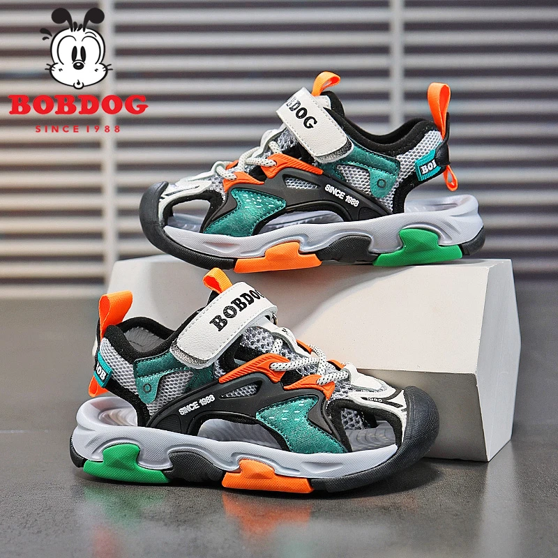 巴布豆2024新款中大童男童凉鞋包头夏季防滑软底运动鞋儿童沙滩鞋