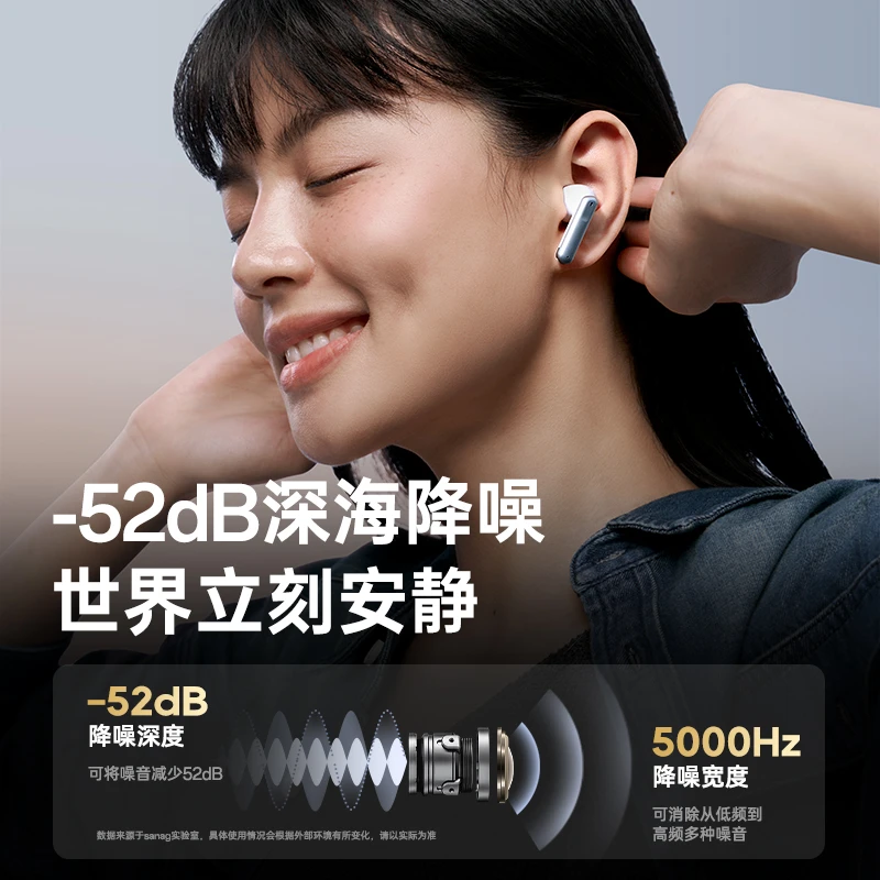Sanag塞那新T51s双馈无线主动强降噪蓝牙耳机运动52dB入耳式续航