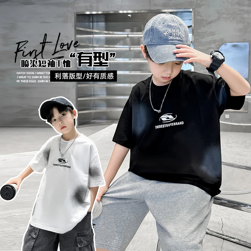 男童夏装短袖T恤休闲上衣儿童打底衫宝宝衣服6-12岁短袖T恤中大童