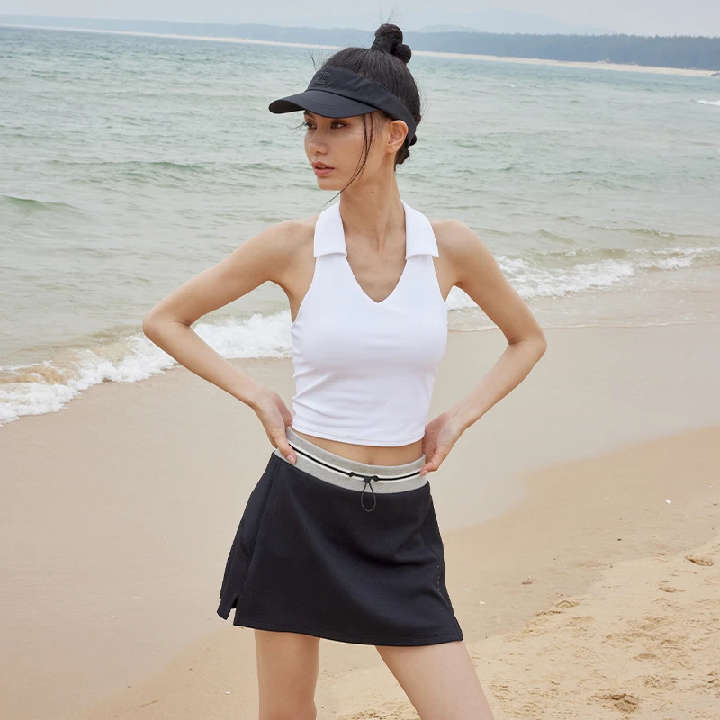 女士翻领时尚复古V领挂脖工字美背出街运动内衣粒子狂热.