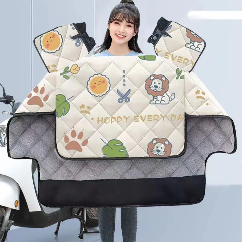 【新疆包邮】电动车挡风被冬季防水加大加绒加厚电瓶摩托车防风罩