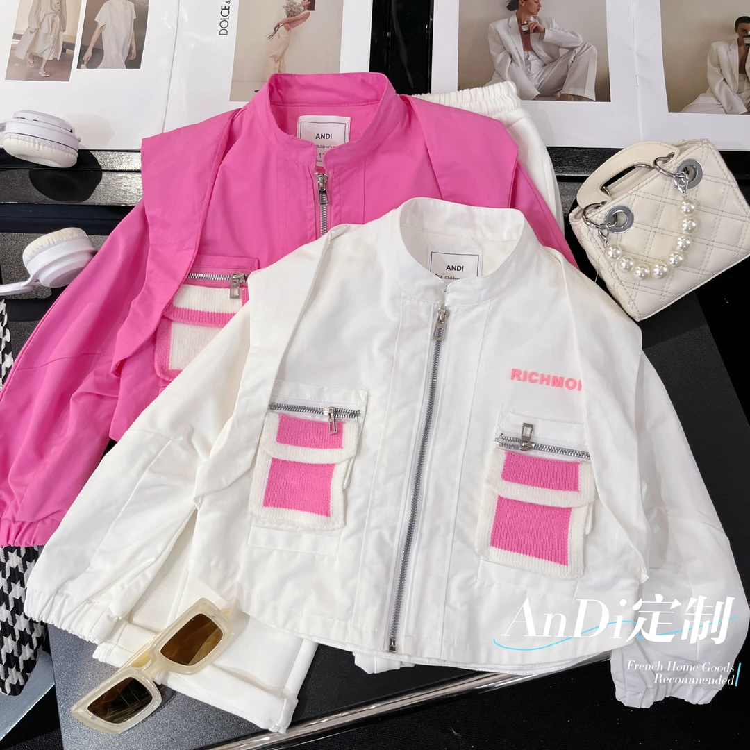 〖ANDI〗订制女童新款春秋韩版洋气休闲新款撞色外套1297