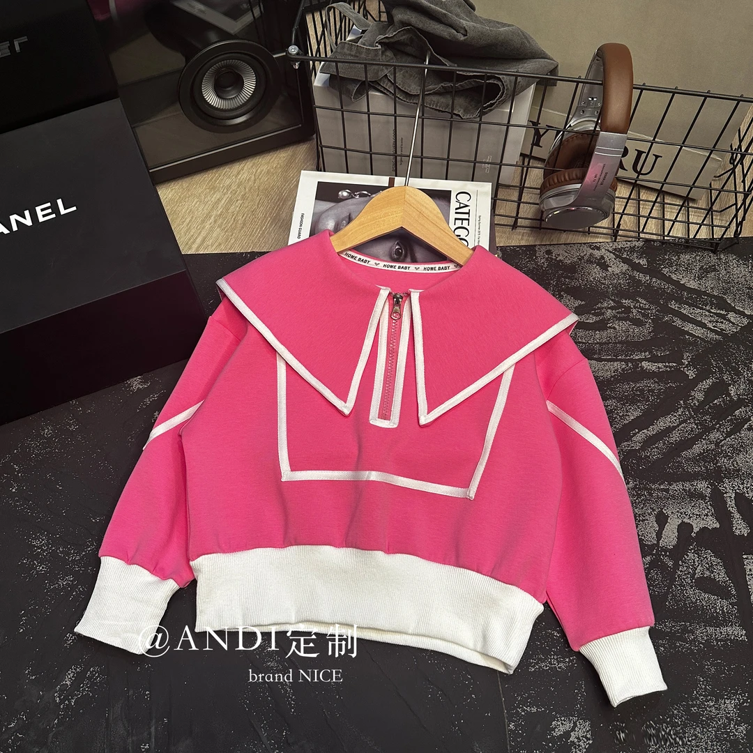 〖ANDI〗订制春秋季新款洋气时尚娃娃领设计感卫衣1242